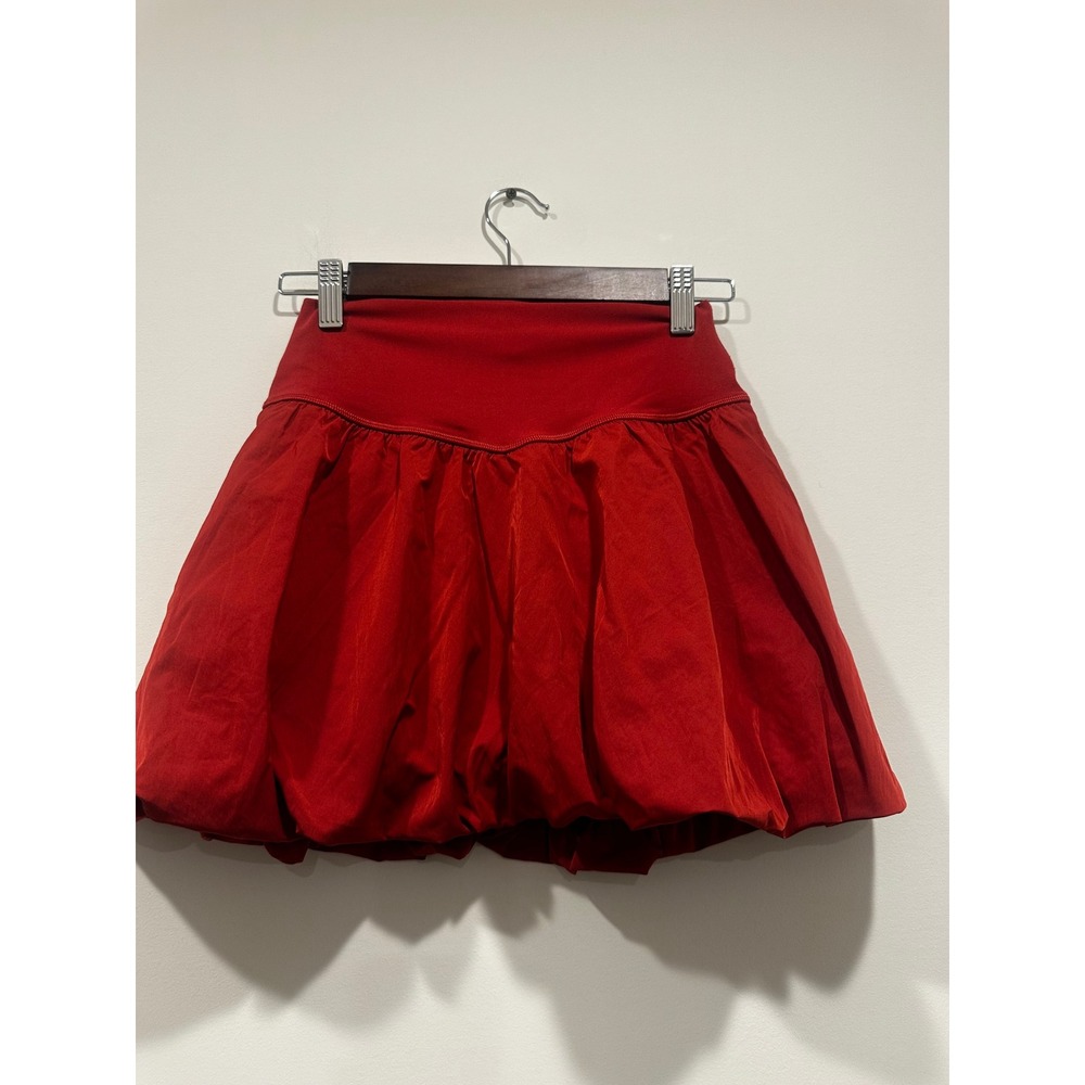 Offline by Aerie Real Me Bubble Skort Red Athletic Mini Skirt with Shorts Size M